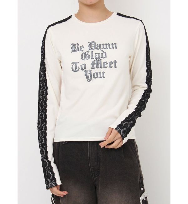 jouetie「シャイニーロゴレースライントップス」|Tシャツ・カットソー|