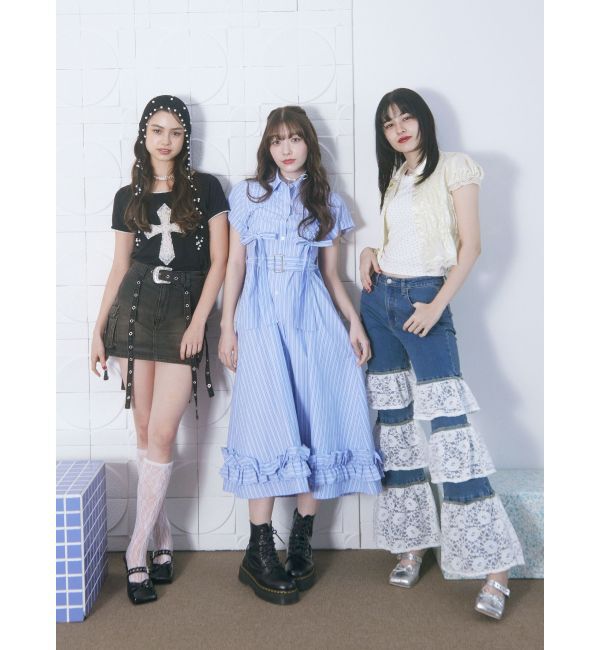 jouetie「クロスレースドッキングTシャツ」|Tシャツ・カットソー|