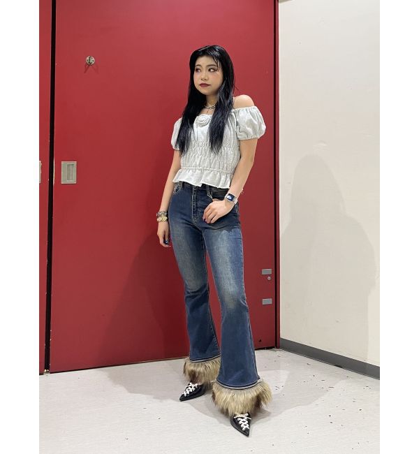 jouetie「ファードッキングフィットフレアデニム」|デニム|