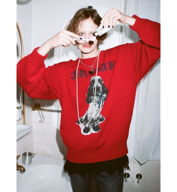 jouetie「DOGジャガードルーズニット」|ニット・セーター|