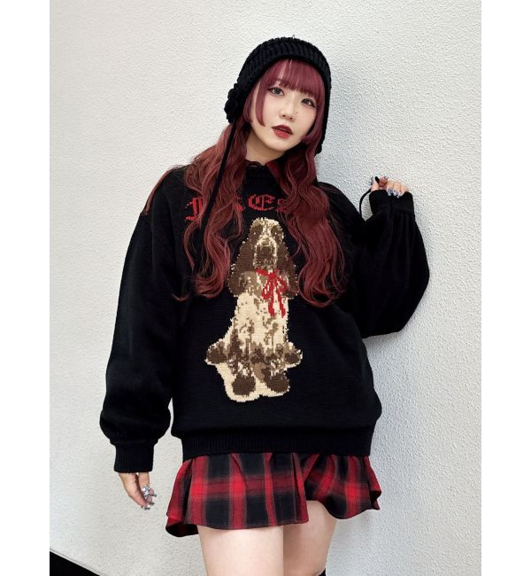 jouetie「DOGジャガードルーズニット」|ニット・セーター|