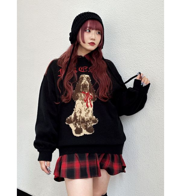 jouetie「DOGジャガードルーズニット」|ニット・セーター|