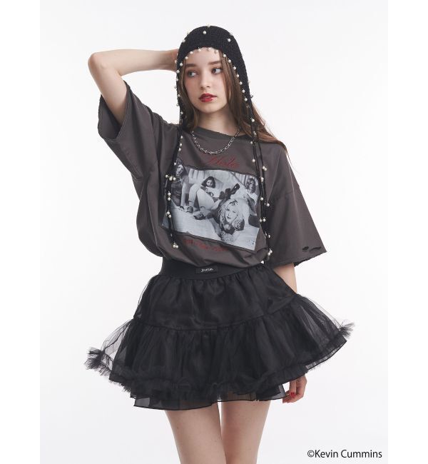 jouetie「【KevinCummins&times;jouetie】フォトダメージBIGTシャツ」|Tシャツ・カットソー|ブラック