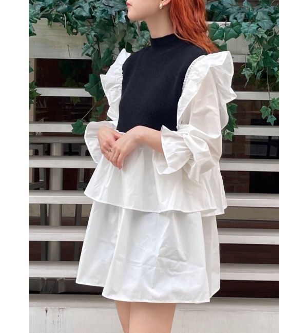 merry jenny「ニットベストドッキングミニワンピース」|ワンピース|