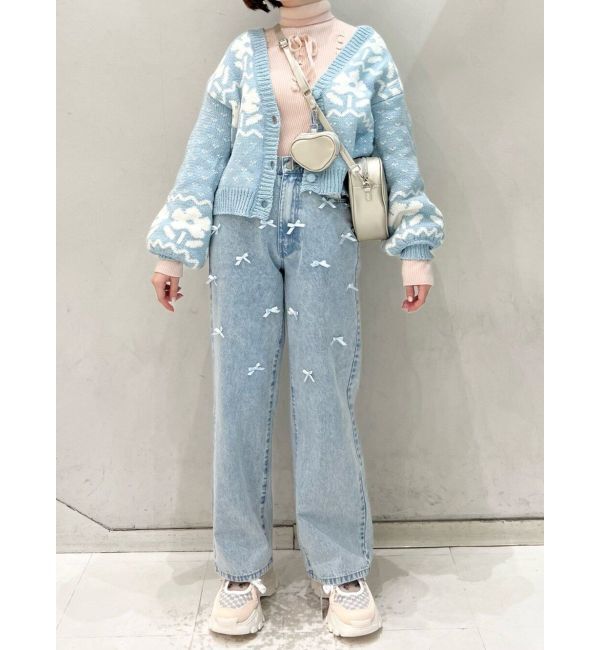 merry jenny「petit ribbonデニムパンツ」|デニム|