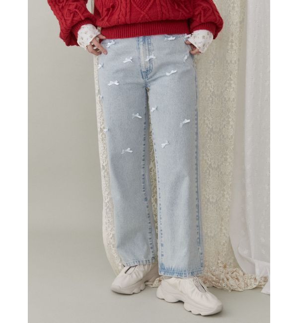 merry jenny「petit ribbonデニムパンツ」|デニム|