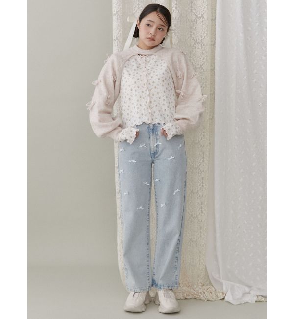 merry jenny「petit ribbonデニムパンツ」|デニム|