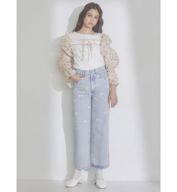merry jenny「petit ribbonデニムパンツ」|デニム|