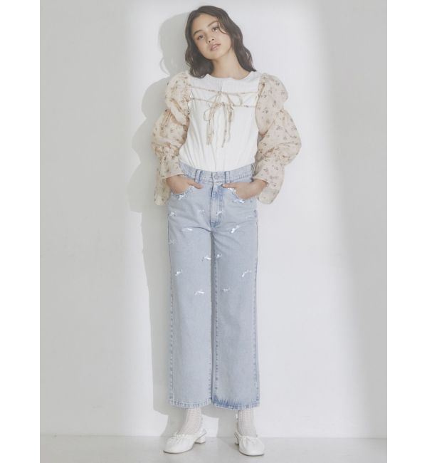 merry jenny「petit ribbonデニムパンツ」|デニム|