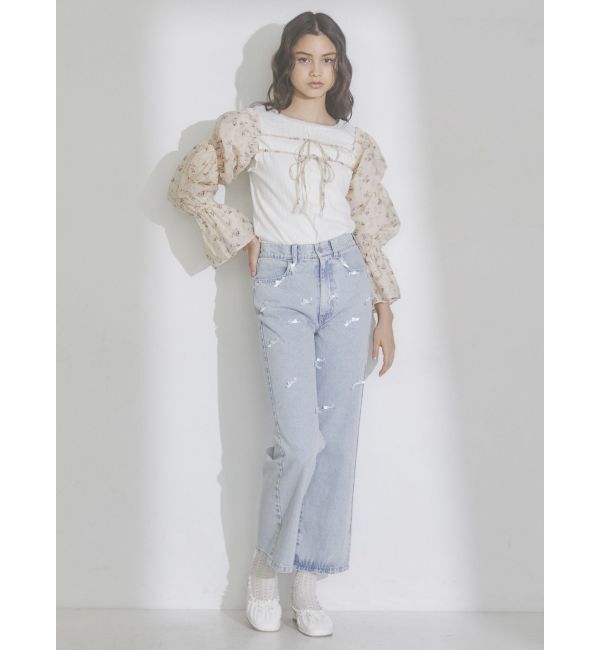 merry jenny「petit ribbonデニムパンツ」|デニム|