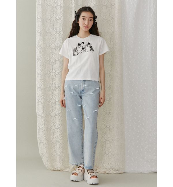 merry jenny「petit ribbonデニムパンツ」|デニム|