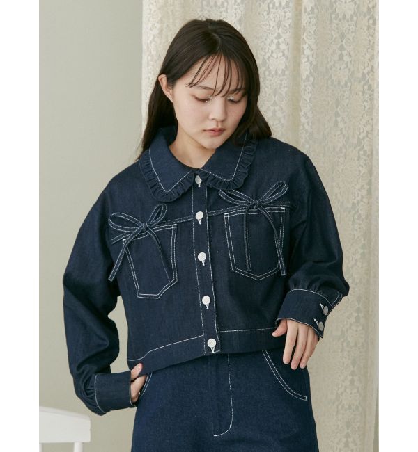 merry jenny「リボンポケットデニムジャケット【セットアップ着用可能】」|その他|