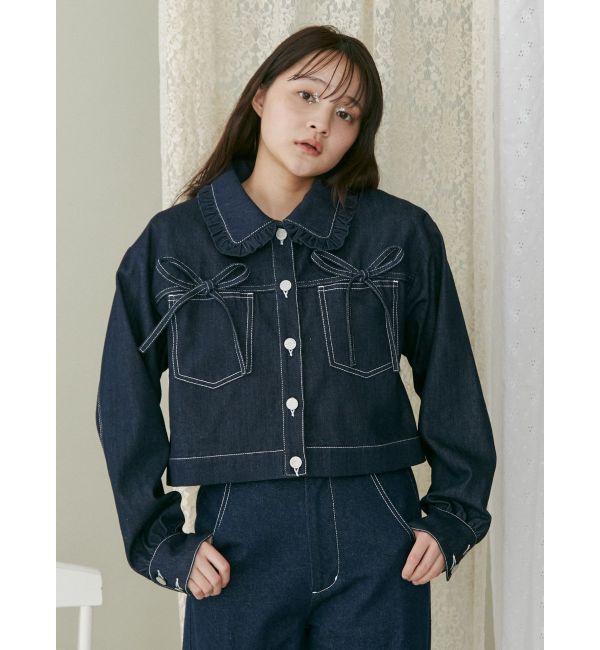 merry jenny「リボンポケットデニムジャケット【セットアップ着用可能】」|その他|