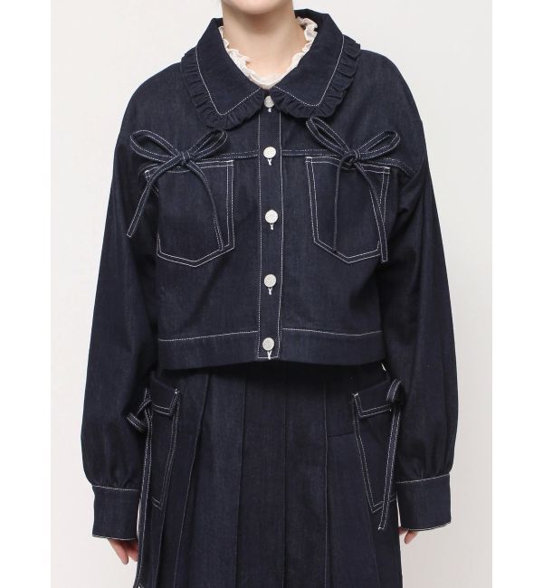 merry jenny「リボンポケットデニムジャケット【セットアップ着用可能】」|その他|
