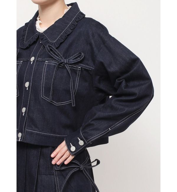 merry jenny「リボンポケットデニムジャケット【セットアップ着用可能】」|その他|