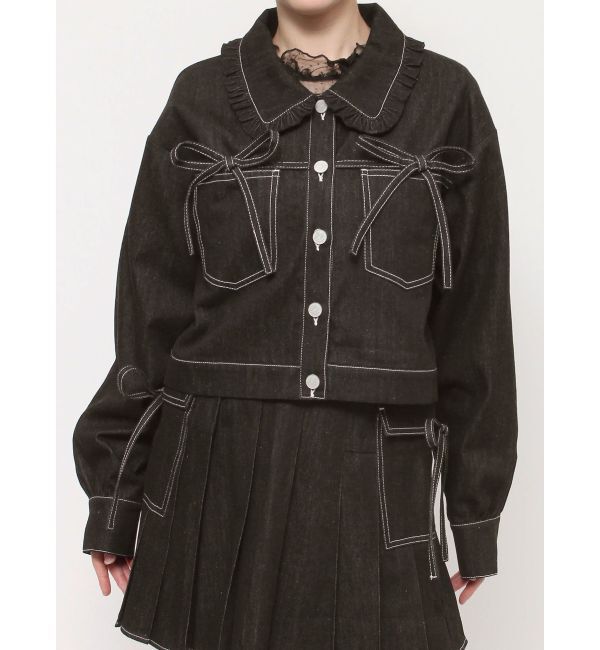 merry jenny「リボンポケットデニムジャケット【セットアップ着用可能】」|その他|