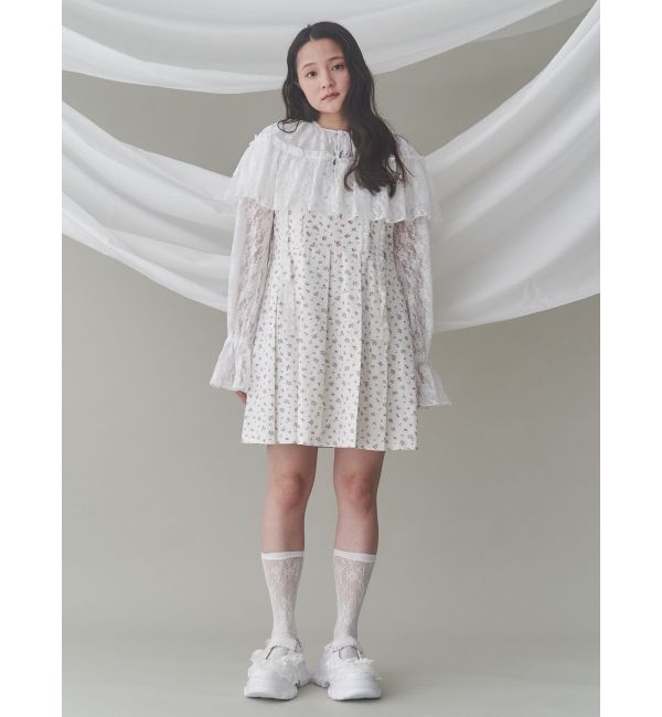 merry jenny「flowerプリーツミニワンピース」|ワンピース|