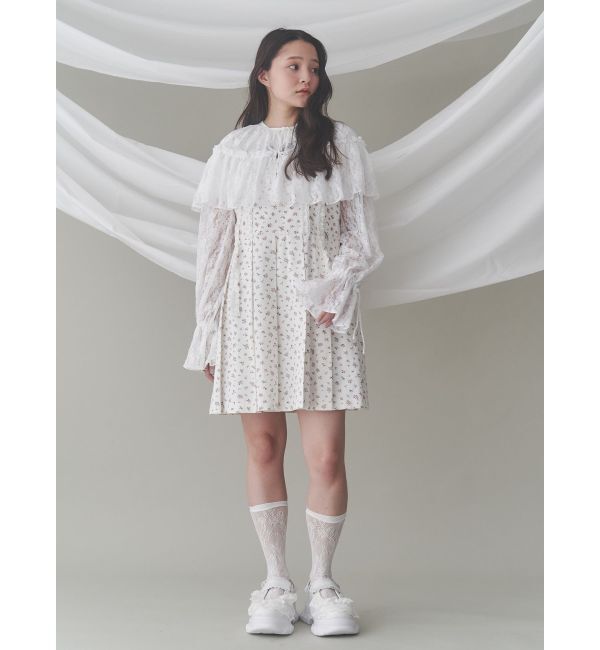 merry jenny「flowerプリーツミニワンピース」|ワンピース|