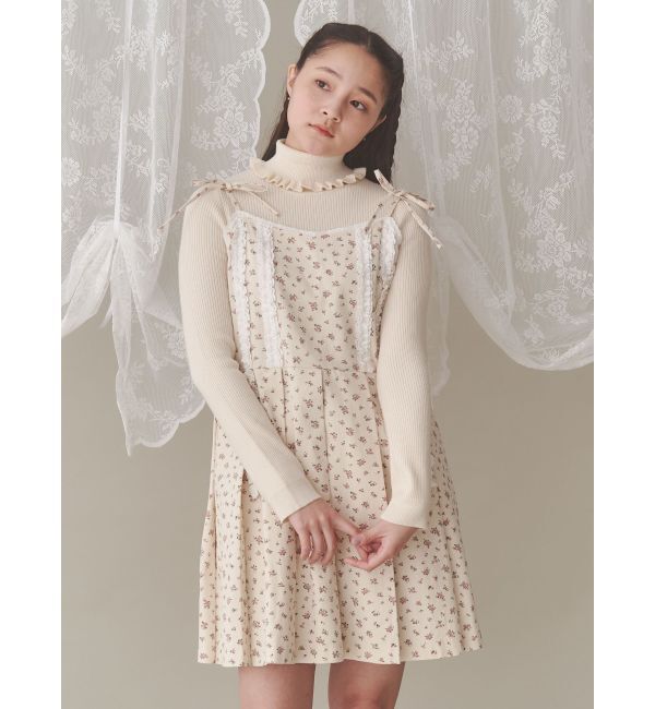 merry jenny「flowerプリーツミニワンピース」|ワンピース|