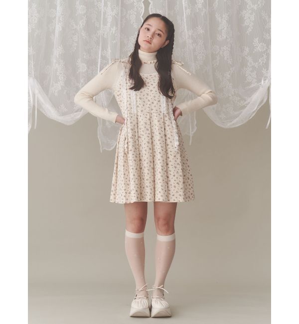 merry jenny「flowerプリーツミニワンピース」|ワンピース|