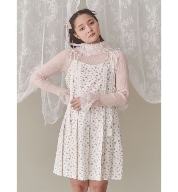 merry jenny「flowerプリーツミニワンピース」|ワンピース|