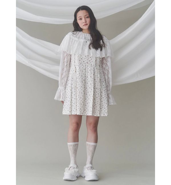 merry jenny「flowerプリーツミニワンピース」|ワンピース|