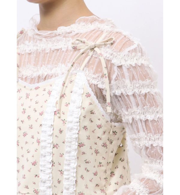 merry jenny「flowerプリーツミニワンピース」|ワンピース|