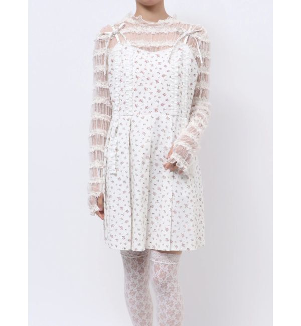 merry jenny「flowerプリーツミニワンピース」|ワンピース|