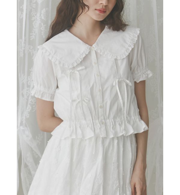 merry jenny「タックリボンブラウス」|シャツ・ブラウス|オフホワイト