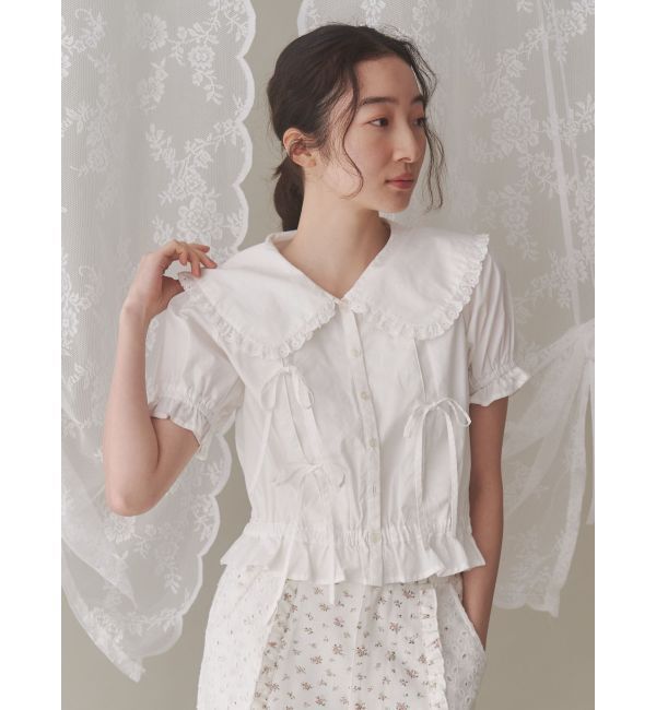 merry jenny「タックリボンブラウス」|シャツ・ブラウス|