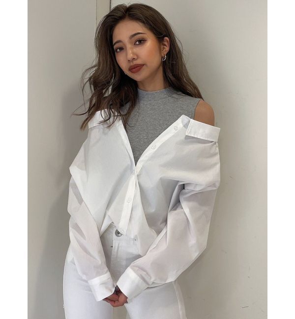 GYDA「ドッキングオフショルチュニックシャツ」|シャツ・ブラウス|オフホワイト