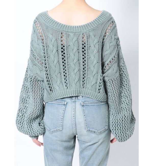 GYDA「FRONT 2WAY ブリーチニットトップス」|ニット・セーター|