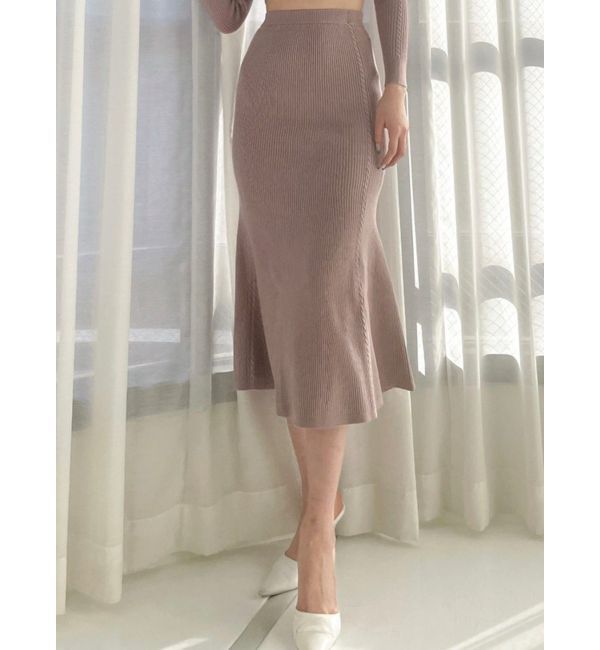 GYDA「【SETUP着用可】ソフトマーメイドミニケーブルスカート」|スカート|ピンク