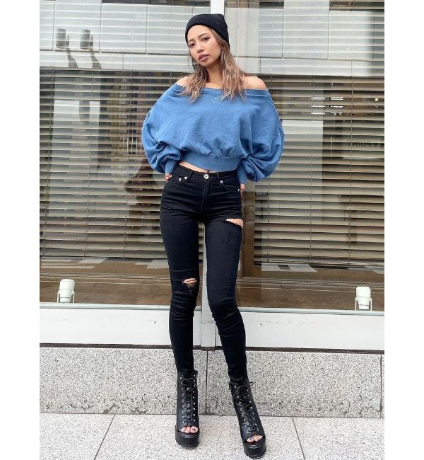 GYDA「ミドルウエストSIDE RIPPEDカラースキニーパンツ」|その他|