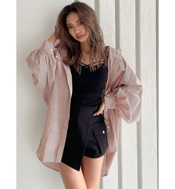 GYDA「ストライプオーバーシャツ」|シャツ・ブラウス|