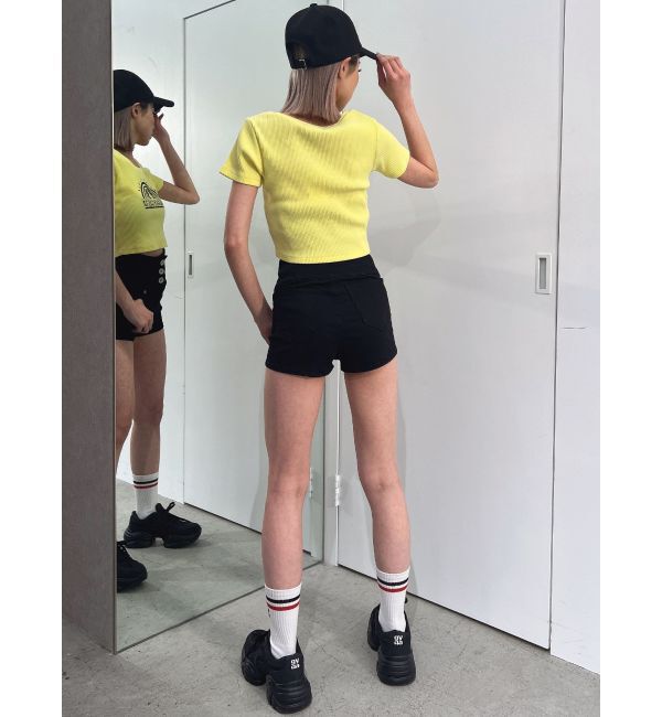 GYDA「ハイウエストボタン stretchy カラーショートパンツ」|その他|