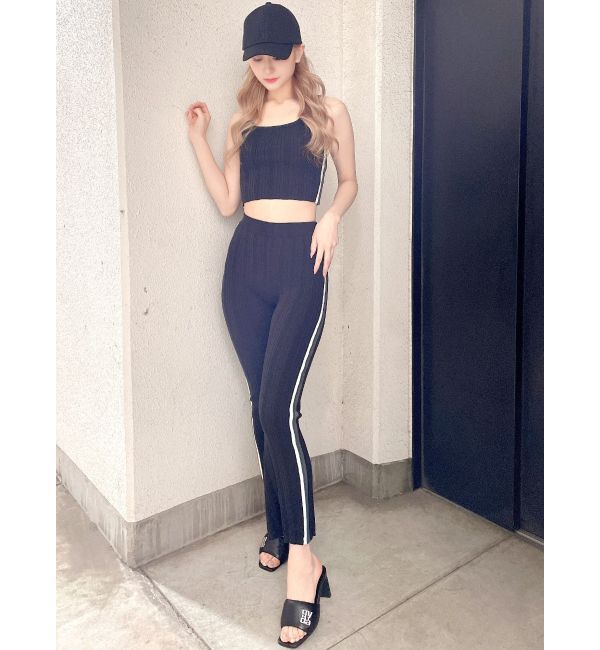 GYDA「サイドラインニットタンクトップ【SETUP着用可】」|ニット・セーター|