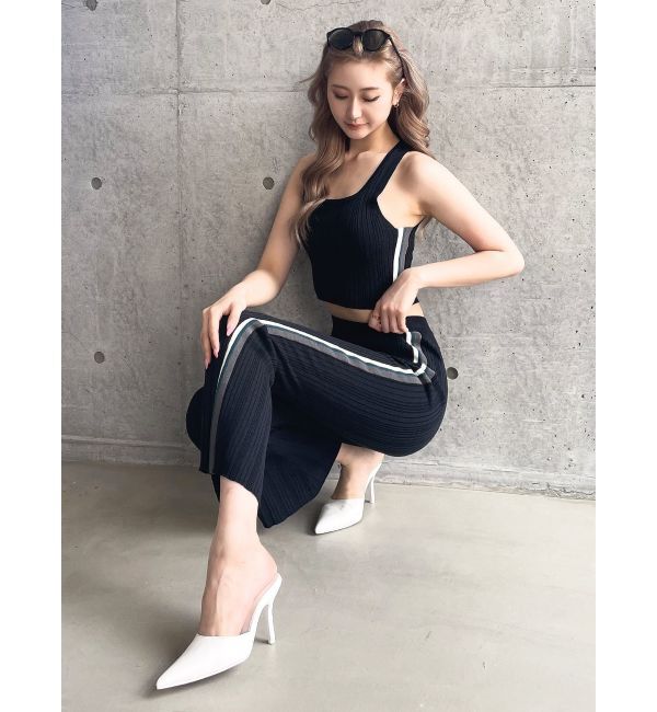 GYDA「サイドラインニットタンクトップ【SETUP着用可】」|ニット・セーター|