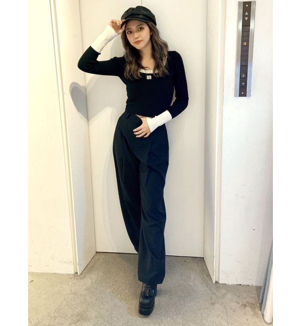 GYDA「ハイウエストタックワイドスラックスパンツ」|その他|