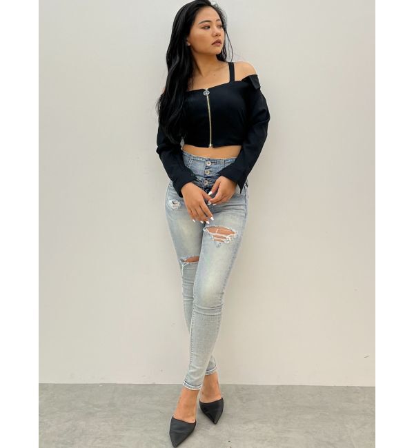 GYDA「Symmetry GYDAオフショルシャツブラウス」|シャツ・ブラウス|