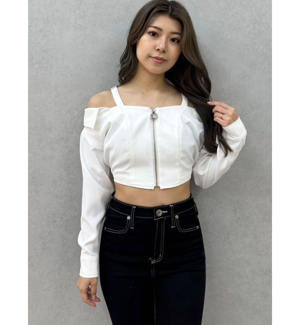 GYDA「Symmetry GYDAオフショルシャツブラウス」|シャツ・ブラウス|