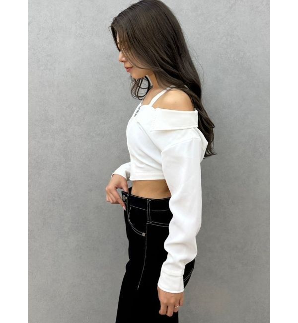 GYDA「Symmetry GYDAオフショルシャツブラウス」|シャツ・ブラウス|