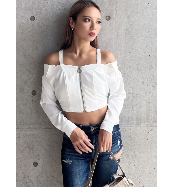 GYDA「Symmetry GYDAオフショルシャツブラウス」|シャツ・ブラウス|