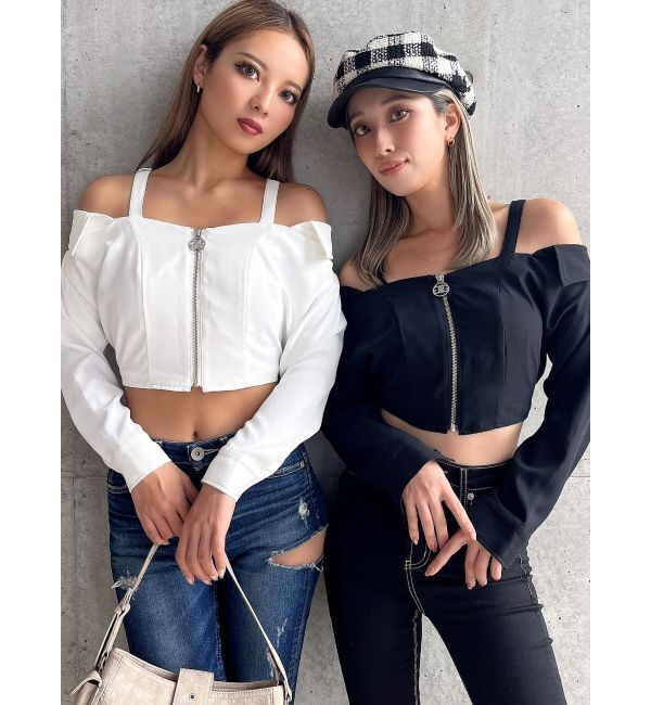 GYDA「Symmetry GYDAオフショルシャツブラウス」|シャツ・ブラウス|