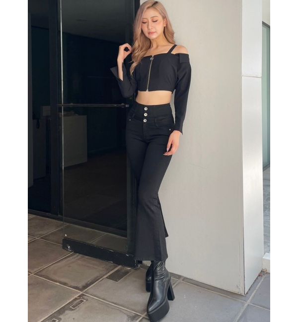 GYDA「Symmetry GYDAオフショルシャツブラウス」|シャツ・ブラウス|