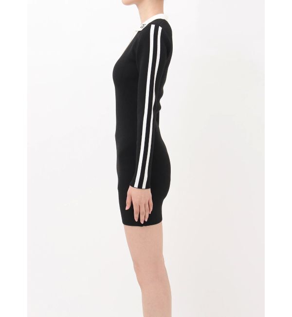 GYDA「ラインスリーブポロニットワンピース」|ワンピース|