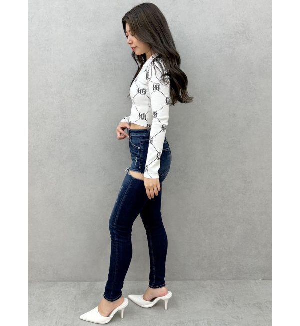 GYDA「GYGY patternプチハイニットトップス」|ニット・セーター|