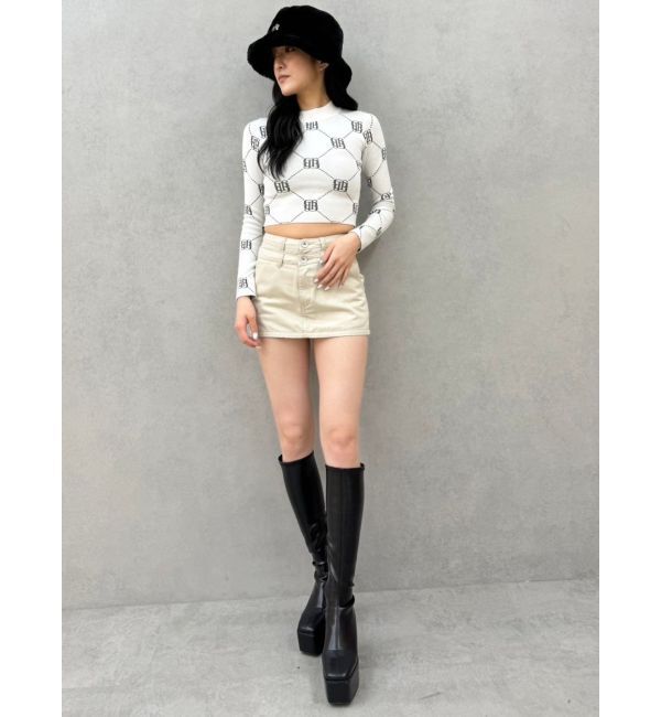 GYDA「GYGY patternプチハイニットトップス」|ニット・セーター|