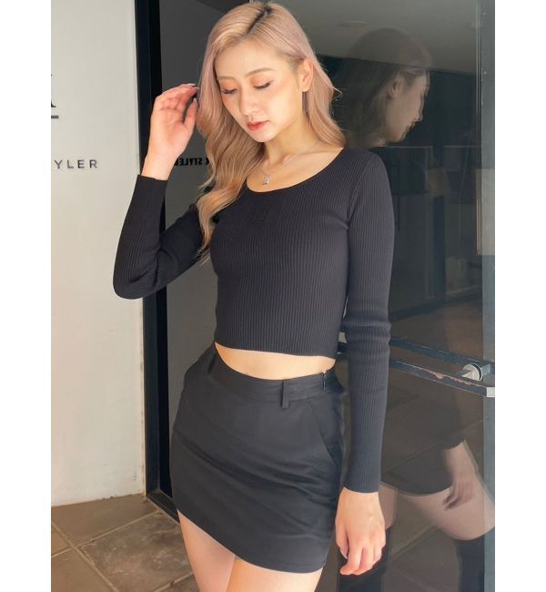 GYDA「GYGYエンボスニットトップス」|ニット・セーター|