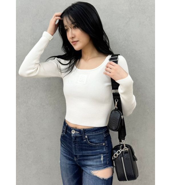 GYDA「GYGYエンボスニットトップス」|ニット・セーター|